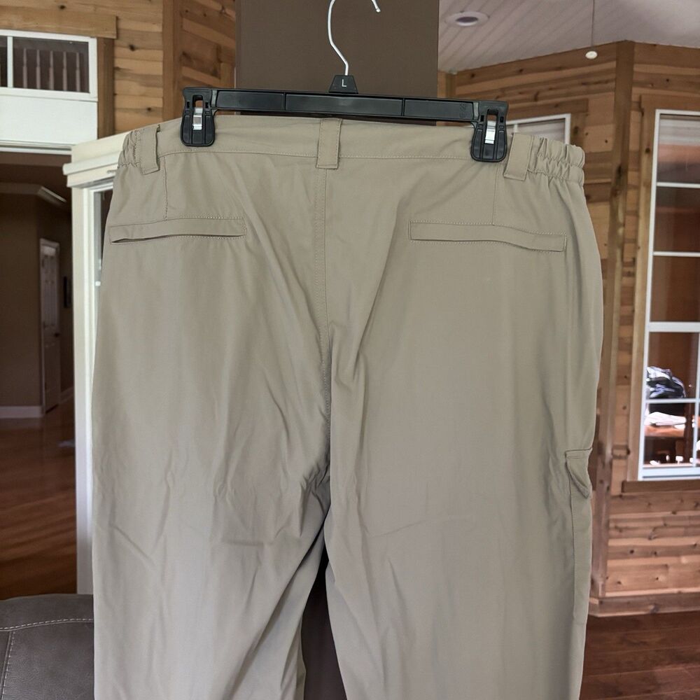2 Pair L.L. Bean Hiking Pant Men L Gray Brown Stretch Waist Cargo Gorpcore - Picture 6 of 11